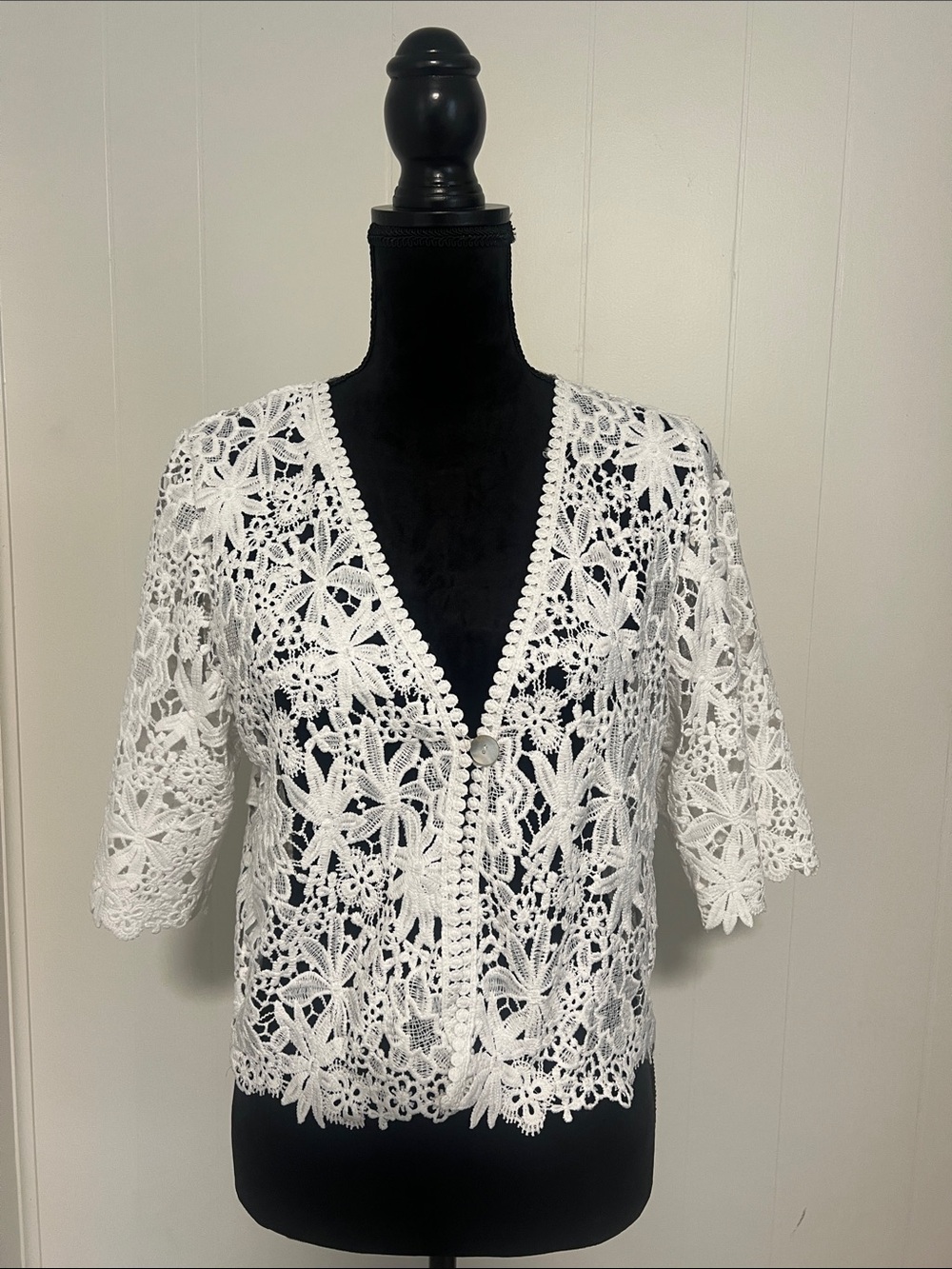 Rabbit Rabbit Rabbit White Crochet Lace Top